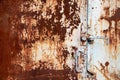 Rusty corrugated metal texture background. Rusted metal surface. Rust stains. Royalty Free Stock Photo