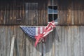 American Flag and Old Barn Royalty Free Stock Photo