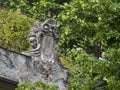 Weathered Ancient Coat of Arms, on a facade of a Villa