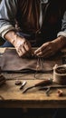 Weathered Artisan: Capturing the Skillful Craftsmanship of Leather Stitching