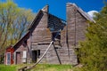 Weathered barn with skylight, minnesota Royalty Free Stock Photo