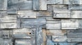 Weathered blue washed old wood background with abstract texture pieces. Ai Generated