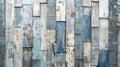 Weathered blue washed old wood background with abstract texture pieces. Ai Generated