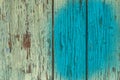 Weathered blue wooden background texture. Shabby wood painted teal or turquoise green. Royalty Free Stock Photo