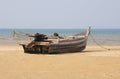 Weathered boat on a beach