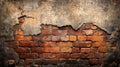 Weathered Brick Wall With Damaged Plaster Royalty Free Stock Photo
