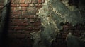 Weathered Brick Wall With Damaged Plaster Section Royalty Free Stock Photo