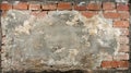 Weathered Brick Wall With Damaged Plaster Surface Royalty Free Stock Photo