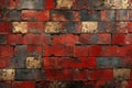 Weathered Brick Wall Red Black Beige Tones Texture Background Royalty Free Stock Photo