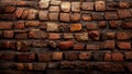Weathered Brick wall, Rustic and charming, with Detailed Textures and Natural Lighting
