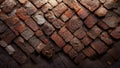 Weathered Brick wall, Rustic and charming, with Detailed Textures and Natural Lighting