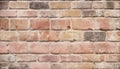 Weathered brick wall, solid construction material, old fashioned building design generated by AI