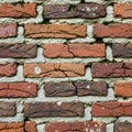 Weathered Brick Wall Texture with Moss and Cracks Royalty Free Stock Photo