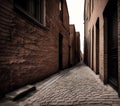 Weathered Bricked Street, Generative AI Illustration