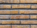 Weathered brown old brick wall closeup, seamless pattern background