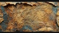 The weathered brown paper has torn edges and an embossed design that adds character and texture