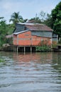 Weathered building on the Mekong River
