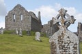 Weathered Celtic Cross at Clonmacnoise monastic site