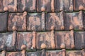 Weathered Ceramic Rooftile Mouldy and Mossy Royalty Free Stock Photo