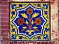 Floral ceramic mosaic from mosque