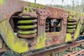 Weathered chassis of an old freight wagon Royalty Free Stock Photo