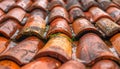 Weathered Clay Roofing Texture Background Rustic Architecture Royalty Free Stock Photo