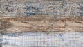 Weathered colorful wooden strips closeup background