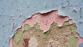 Weathered Concrete Wall Texture Showing Multi-Layered Peeling Paint Royalty Free Stock Photo