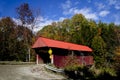 Weathered Covered Bridge on Country Road, Vermont, USA Royalty Free Stock Photo