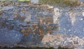 Weathered cracked blue wall with white stains Royalty Free Stock Photo