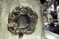 Detail of a grave Stone of a catholic cemetary in Spain. Royalty Free Stock Photo