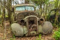 Abandoned old car in the woods Royalty Free Stock Photo