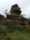 Sandstone rock formations at Brimham rocks Royalty Free Stock Photo