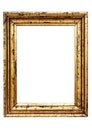 Weathered Golden Picture Frame w/ Path Royalty Free Stock Photo