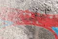 Weathered Graffiti Wall. Urban Street Art Beauty. Texture Background. Red on Silver Royalty Free Stock Photo