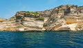The weathered Grain de Sable rock at the coast of Bonifacio, Corsica, France