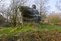 Weathered gritstone outcrop in North Yorkshire Royalty Free Stock Photo