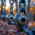 Weathered Industrial Chain with a Secure Lock Royalty Free Stock Photo