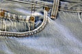 Weathered jeans pocket