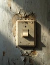 Weathered Light Switch on a Peeling Wall (1 Royalty Free Stock Photo
