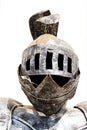 Weathered medieval knight`s armour-helmet