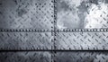 Weathered Metal Texture with Riveted Steel Plates Royalty Free Stock Photo