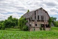 Weathered Michigan barn in corn field Royalty Free Stock Photo