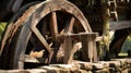 weathered mill water wheel Royalty Free Stock Photo