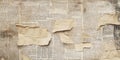 A weathered newspaper with torn sections, showcasing faded text and historical content Royalty Free Stock Photo