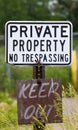 Weathered No Trespassing Sign