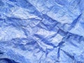 Wrinkled blue plastic tarpaulin abstract horizontal background texture Royalty Free Stock Photo