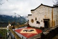 Weathered old building in Huangling, Wuyuan, Jiangxi during a rainy day