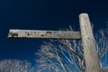 Weathered old directional sign n the Bogong High Plains, Australia Royalty Free Stock Photo