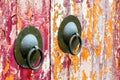 Weathered old oriental doorknock Royalty Free Stock Photo